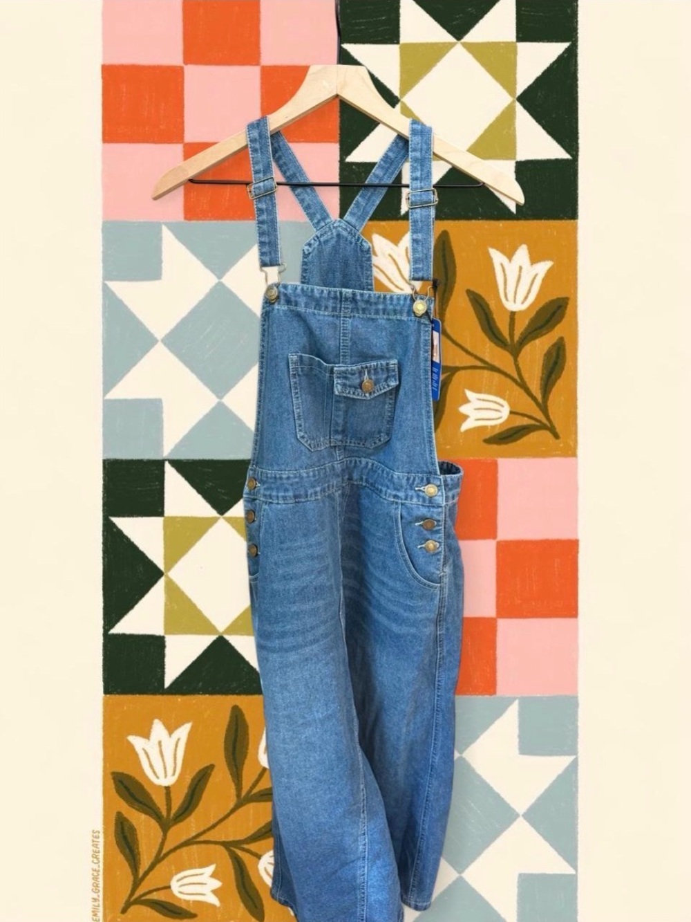 Vintage-Inspired Blue Denim Womens Overall jumper